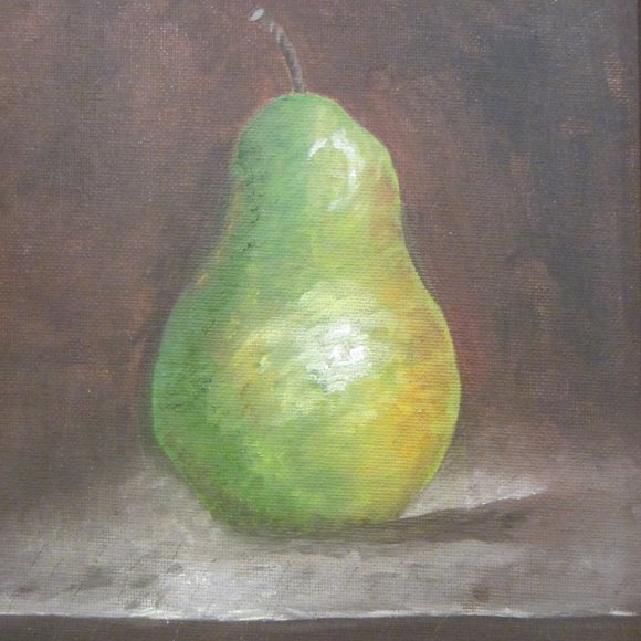 Still Life Fruit Oil on Canvas Board by Julie Johnson Titled Pear For Jack - Picture 2 of 7